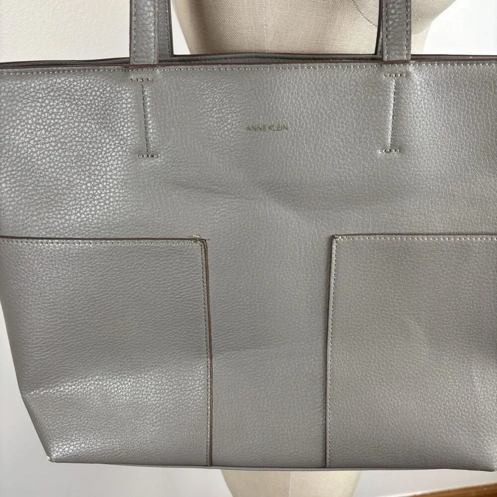 Anne Klein Gray Large Shoulder Tote Bag Purse